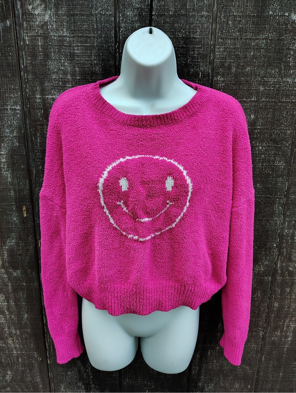 Blue B Collection Smiley Face Sweater Top